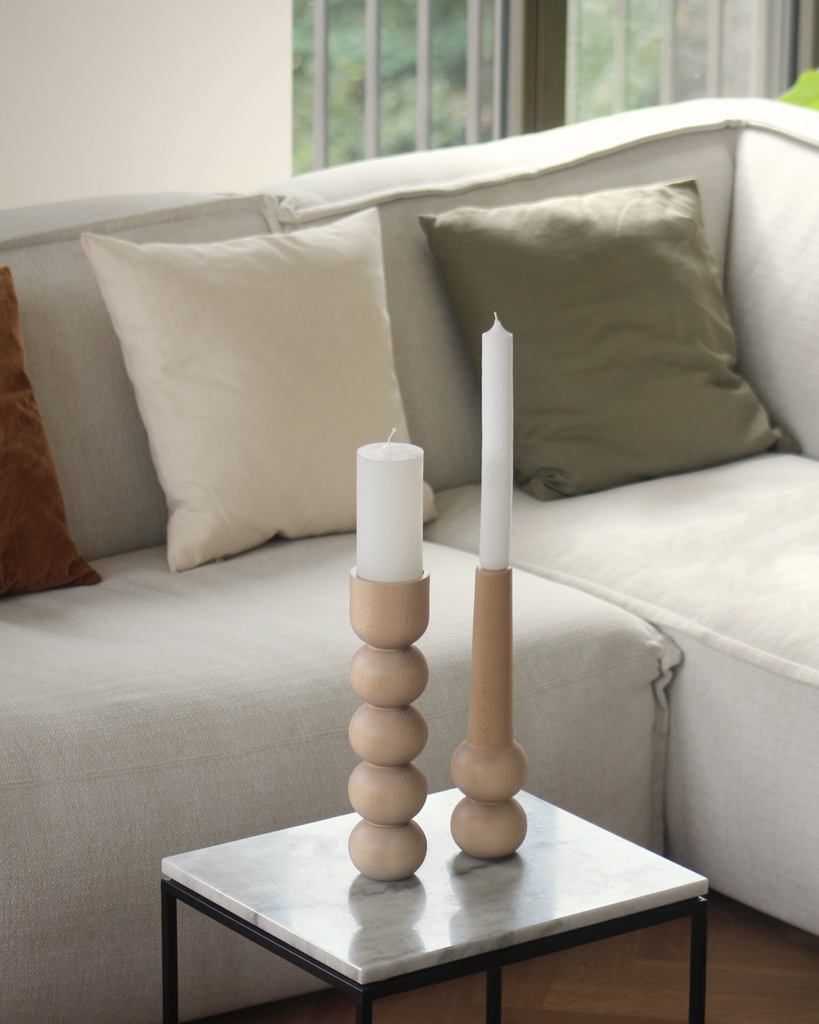 LEMON LILY Candleholder 3-in-1 high - natural Multifunctional 3-in-1 (dinner, tea, pillar candles) Natural