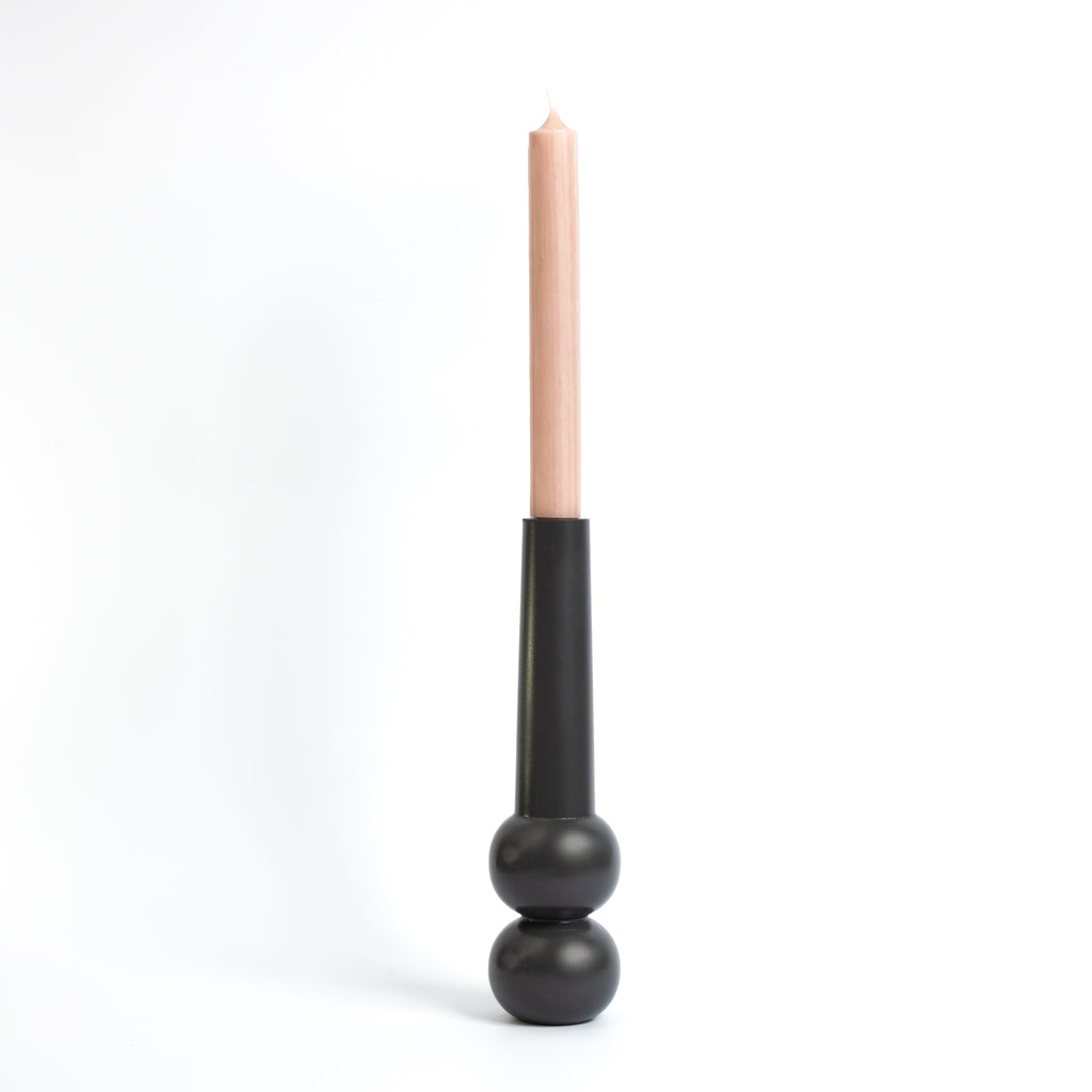 LEMON LILY Candleholder cone high Dinner candle only Charcoal