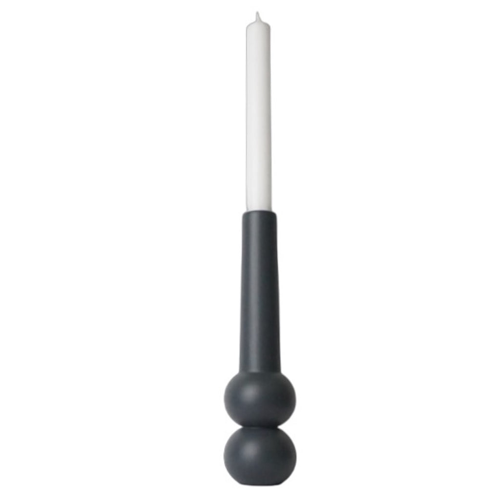 LEMON LILY Candleholder cone high Dinner candle only Charcoal