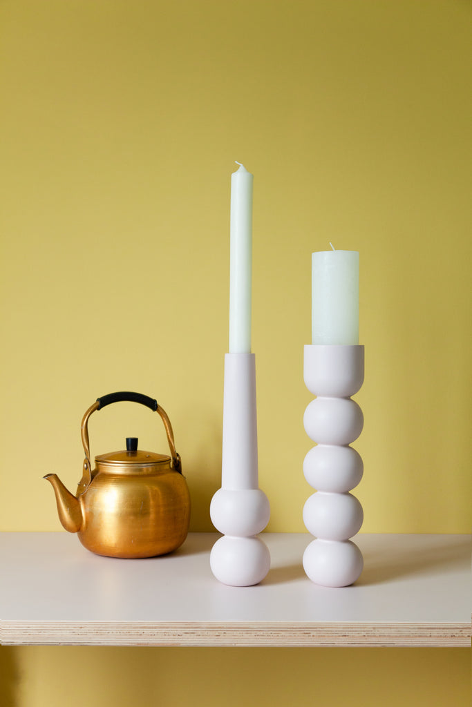 LEMON LILY Candleholder cone high Dinner candle only Rose