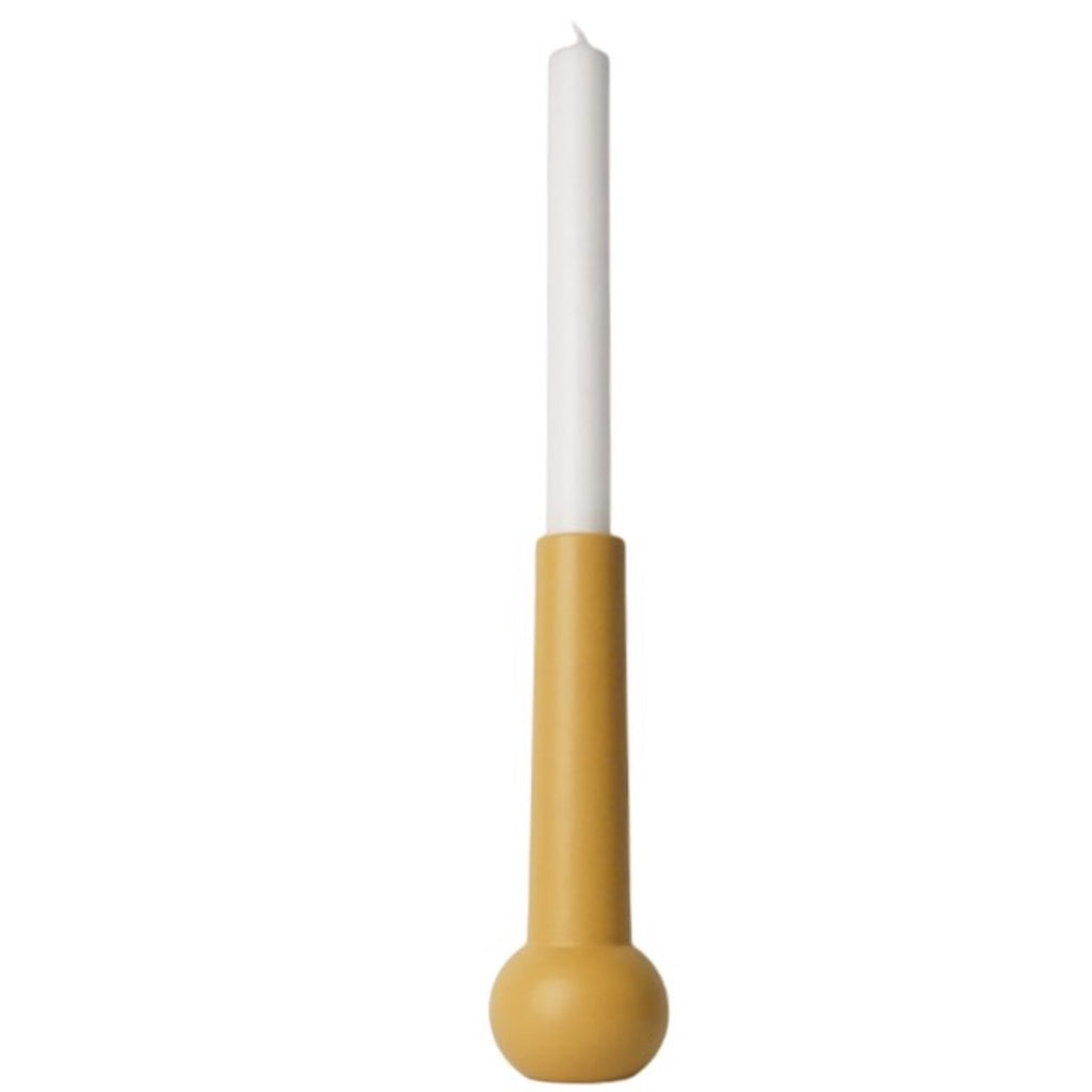 LEMON LILY Candleholder cone low Dinner candle only Yellow