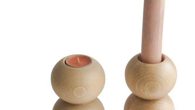 LEMON LILY Candleholder 3-in-1 high - natural Multifunctional 3-in-1 (dinner, tea, pillar candles)