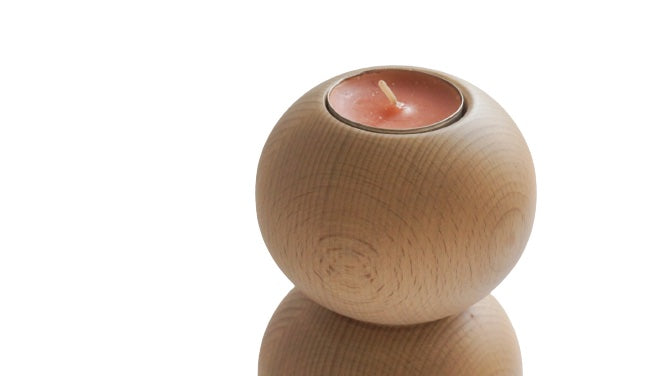 LEMON LILY Candleholder stack 2-in-1 - natural Multifunctional 2-in-1 (dinner, tea candles) Natural