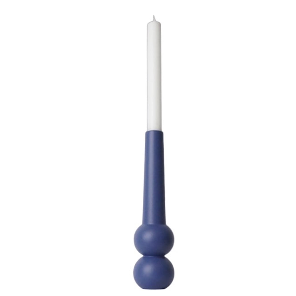 LEMON LILY Candleholder cone high Dinner candle only Blue
