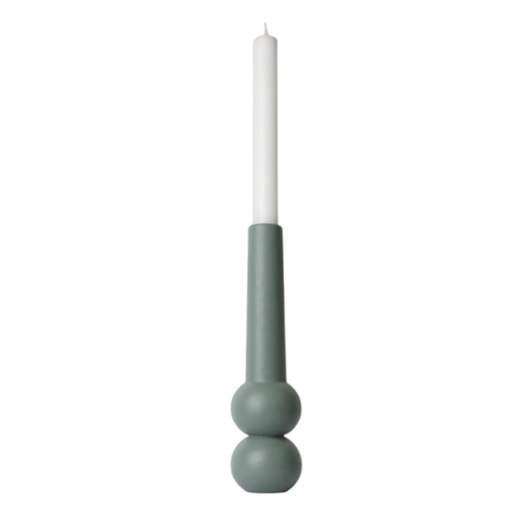 LEMON LILY Candleholder cone high Dinner candle only Green