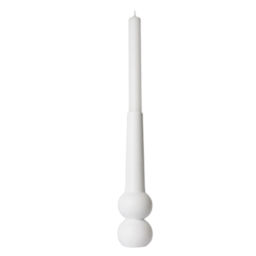 LEMON LILY Candleholder cone high Dinner candle only White