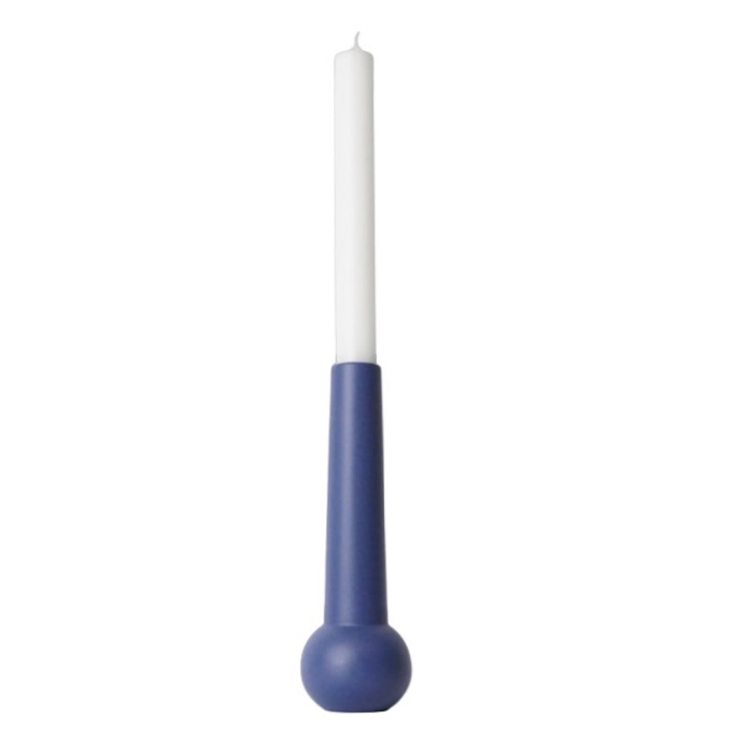 LEMON LILY Candleholder cone low Dinner candle only Blue