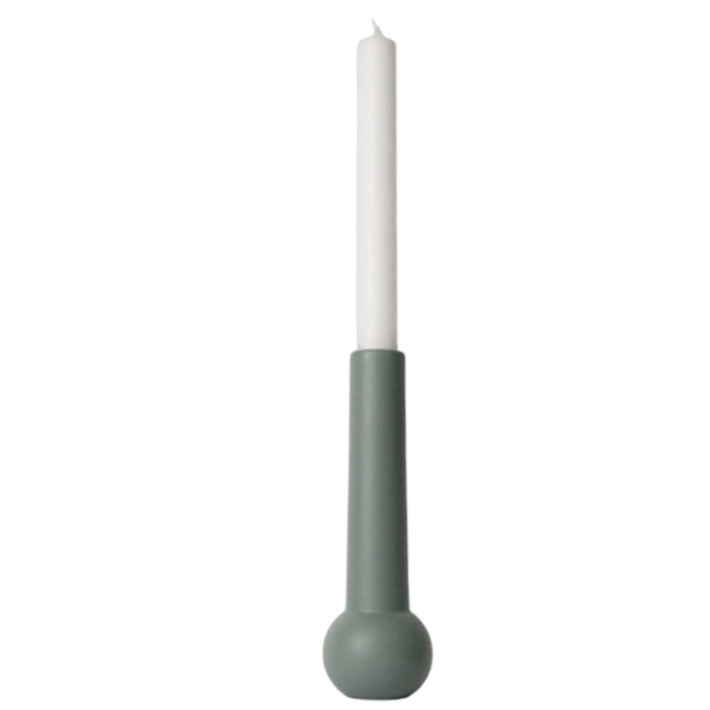 LEMON LILY Candleholder cone low Dinner candle only Green